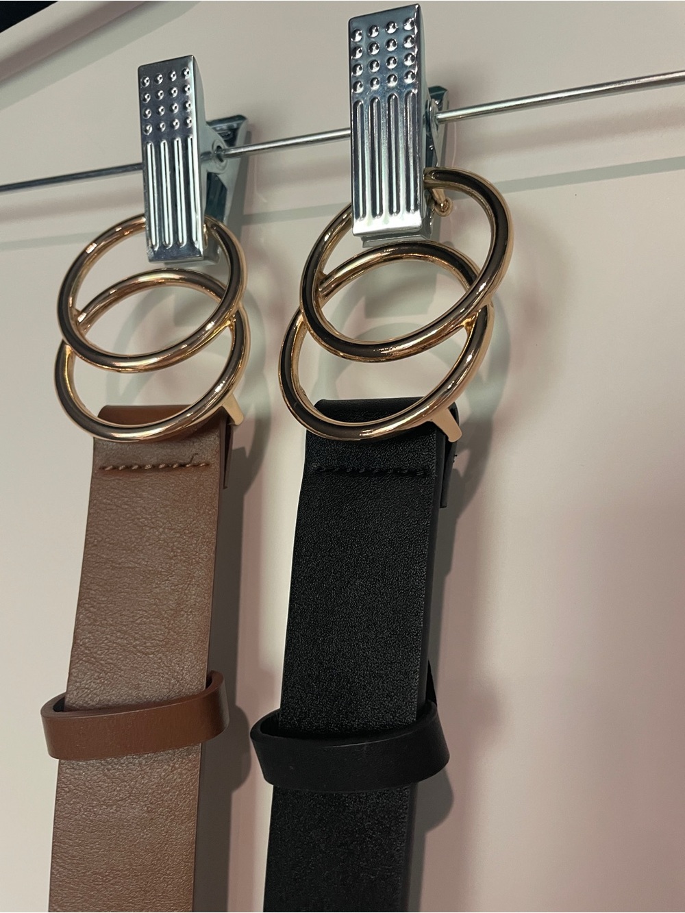 Double-Ring Belt in Brown and Black